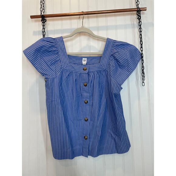 NWT BCBGMAXAZRIA & GAP Striped Square Neck Button Up Top & Blouse Bundle Size M - Picture 3 of 11